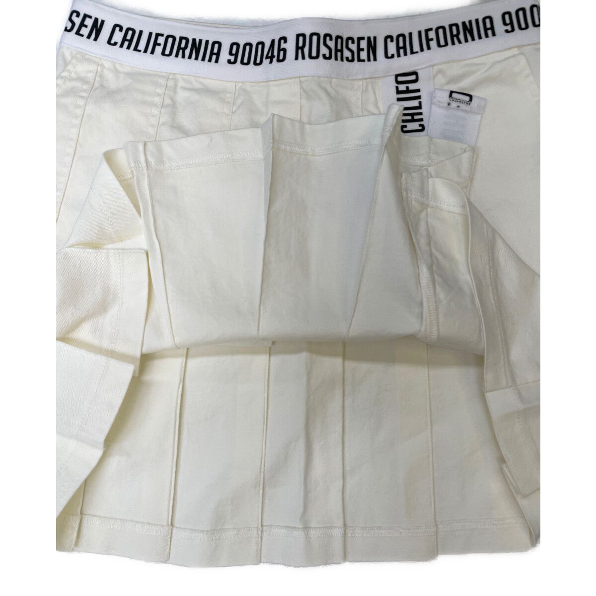 ROSASEN - coco 中古 ロサーセン ROSASEN レディース スカート M 白 ホワイト プリーツ コットン ストレッチ 中古 レディース ロサーセン ROSASEN スカート M 白 ホワイト