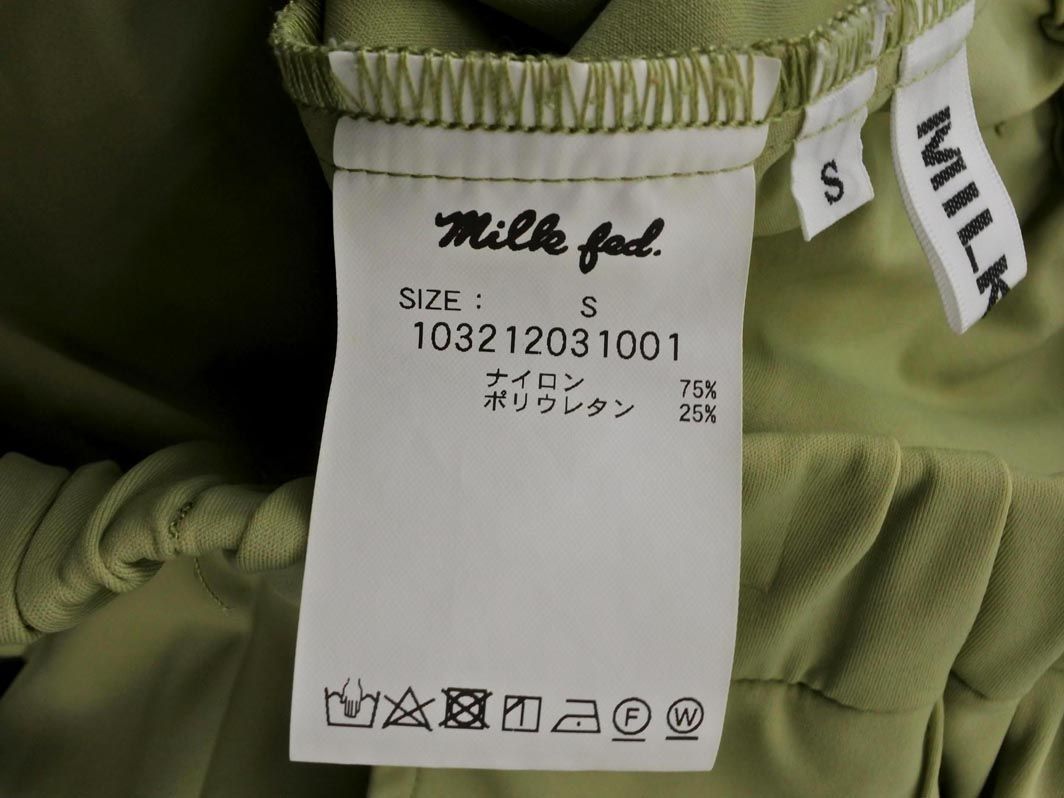 MILKFED ミルクフェド センタータック スリット パンツ sizeS/緑 ■◇ レディース