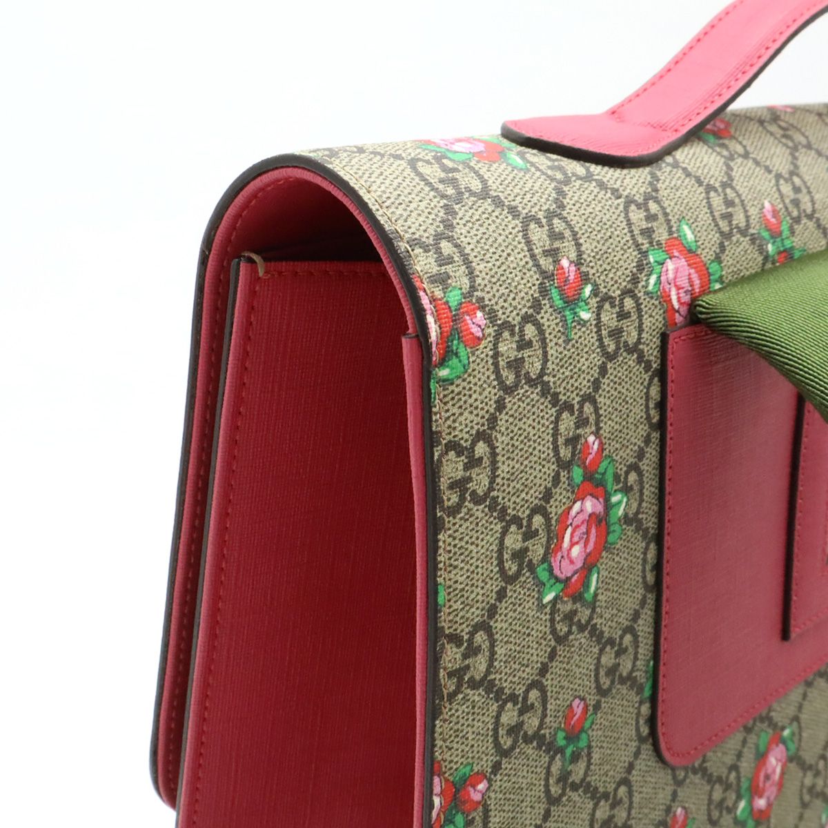 GUCCI GGスプリーム フラワー 花柄 セカンドバッグ クラッチバッグ 赤