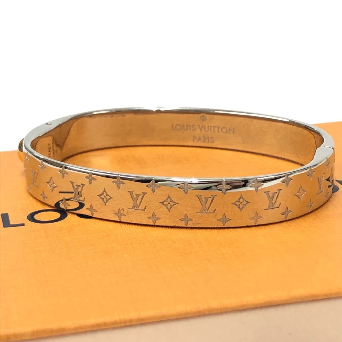 ルィヴィトン　バングル 美品 LOUIS VUITTON ルイヴィトン カフ ナノグラム ブレスレット