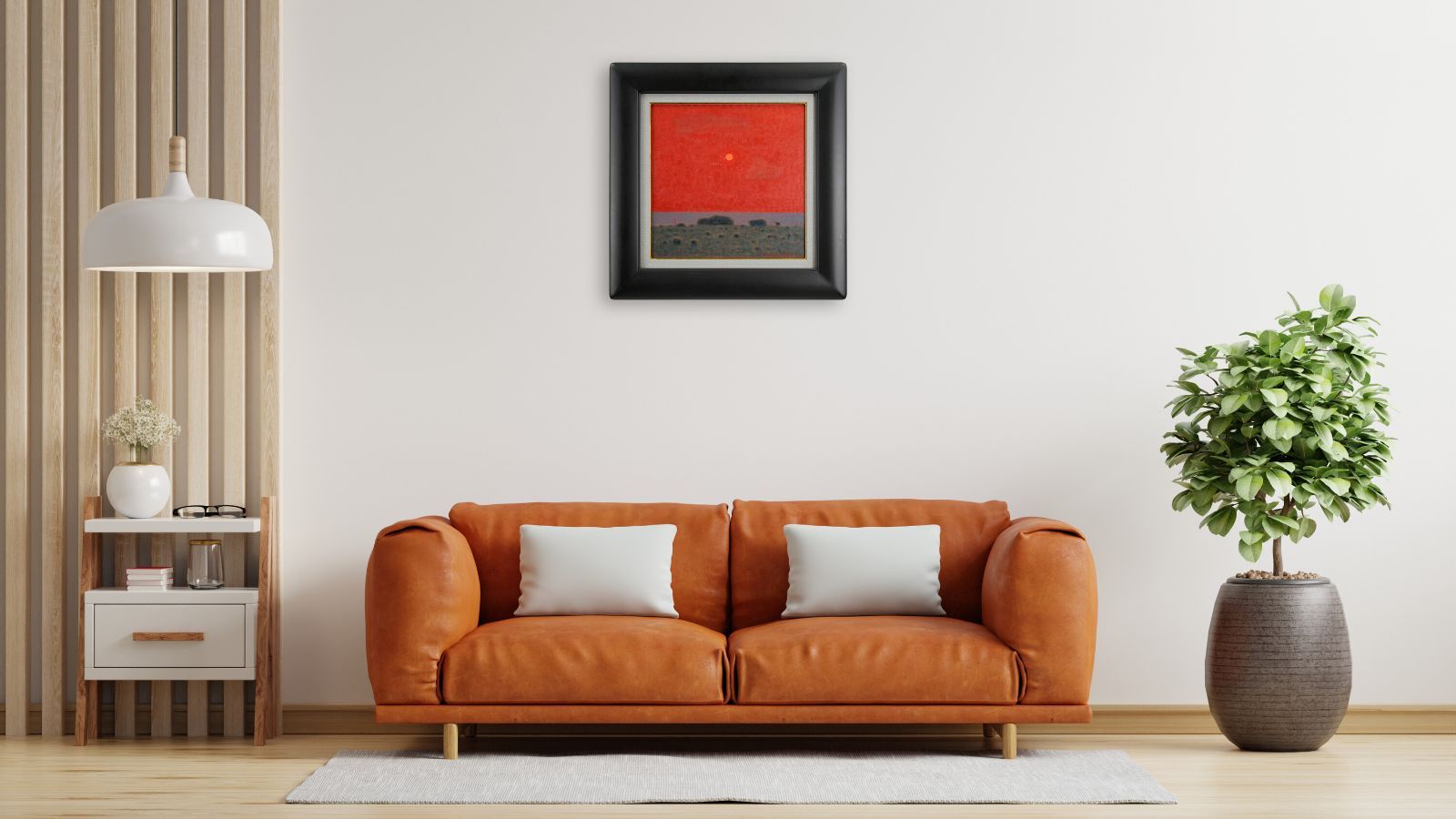 越智紀久張 「朱の景」 油絵・油彩画 絵画 越智紀久張 『朱の景』 油彩画 - 北海道画廊