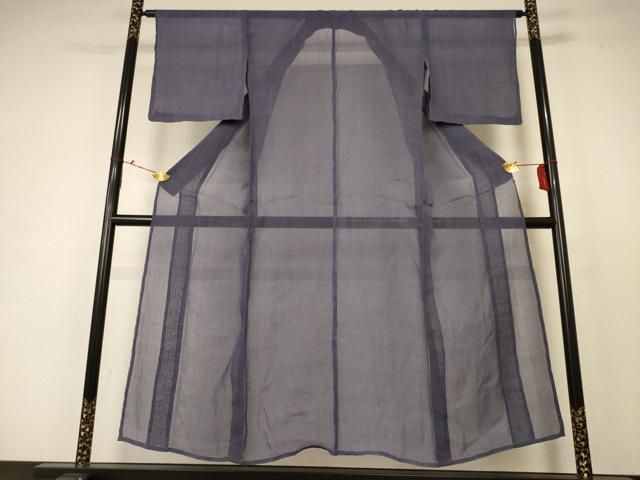 平和屋着物＊夏物 小千谷ちぢみ 褐色 麻 AABC3513jd