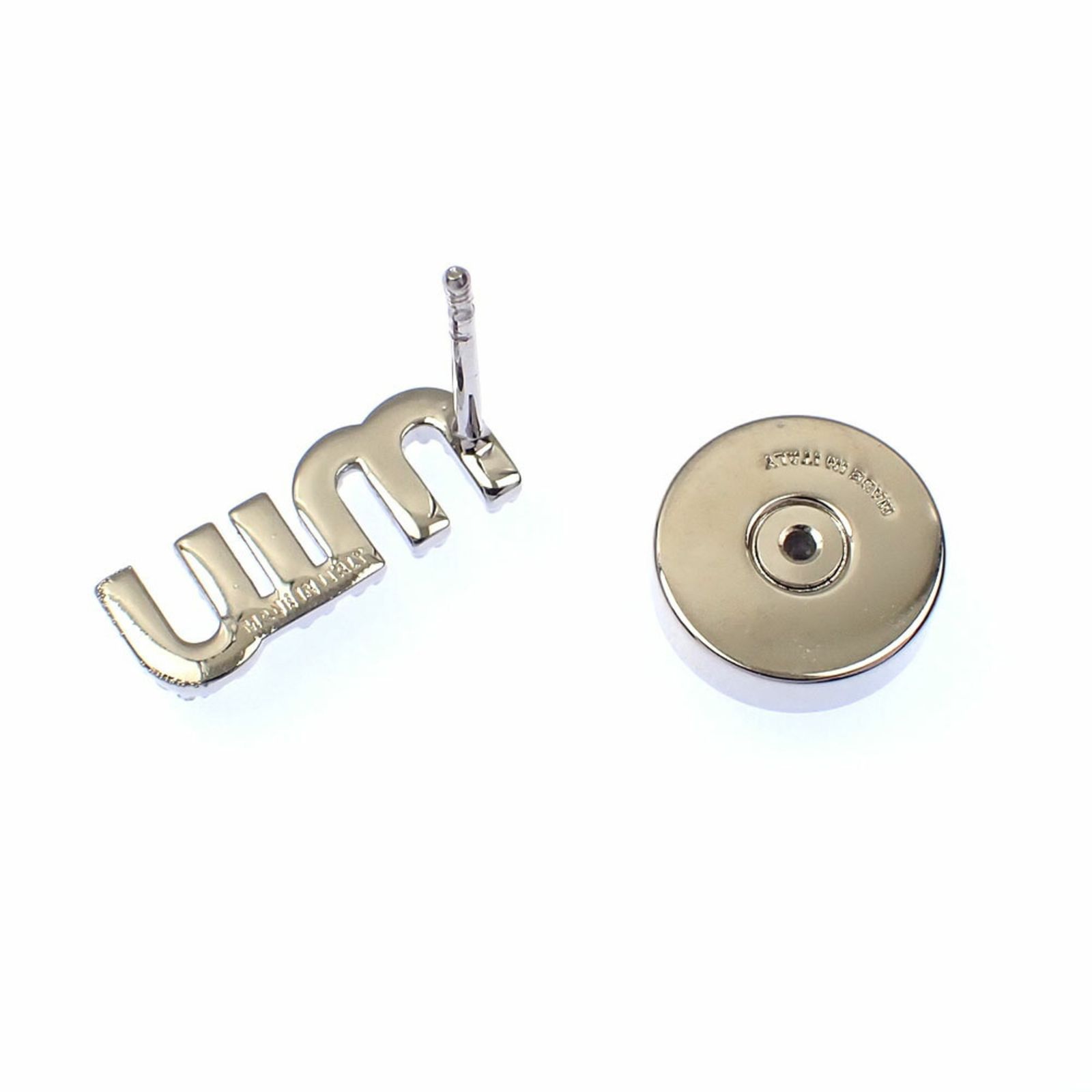 MIU MIU クリスタル付 メタル ピアス MIU MIU】 クリスタル付きメタルイヤリング ☆関税送料込み