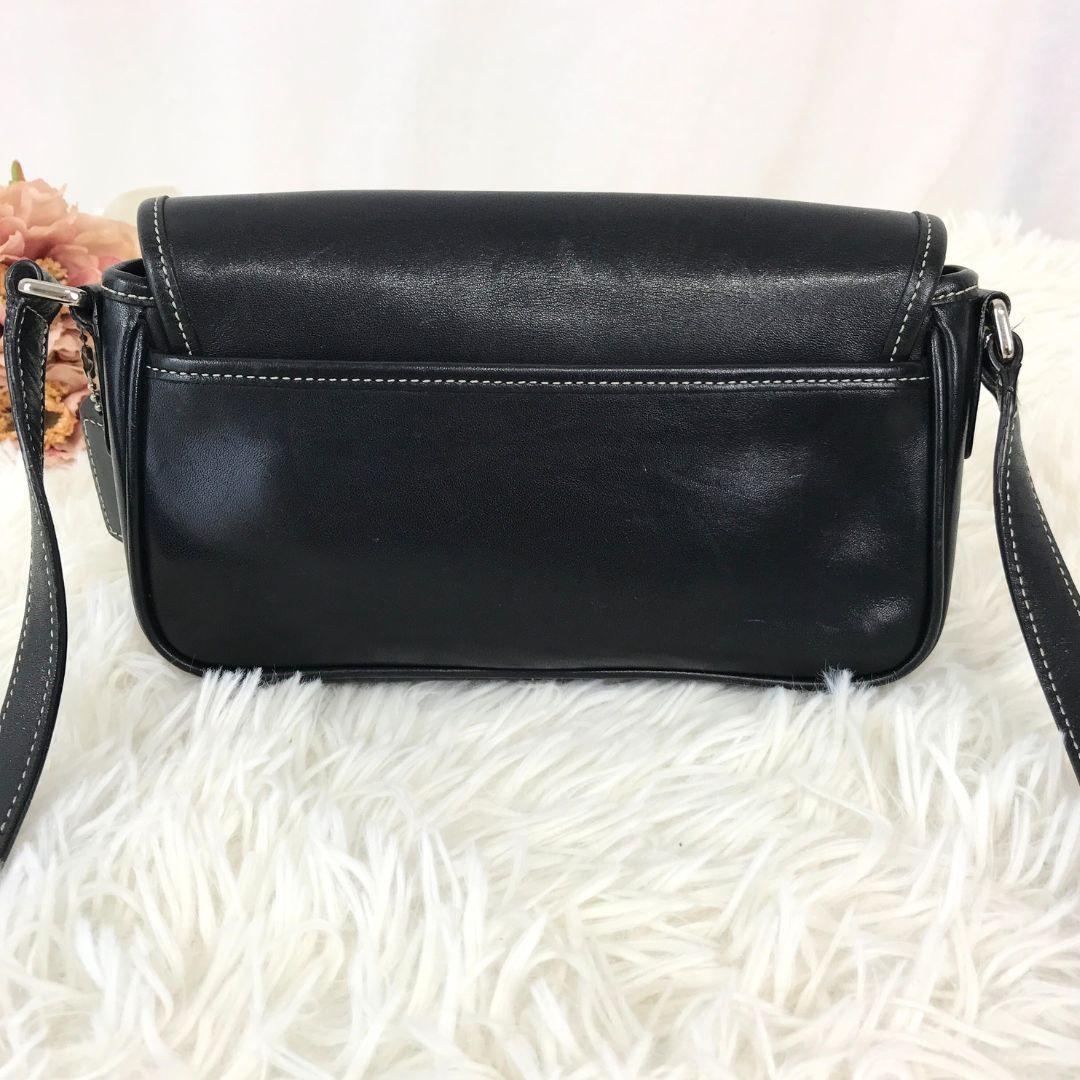 COACH コーチ ショルダーバッグ レザー 黒 ブラック 品番9355 斜め掛け
