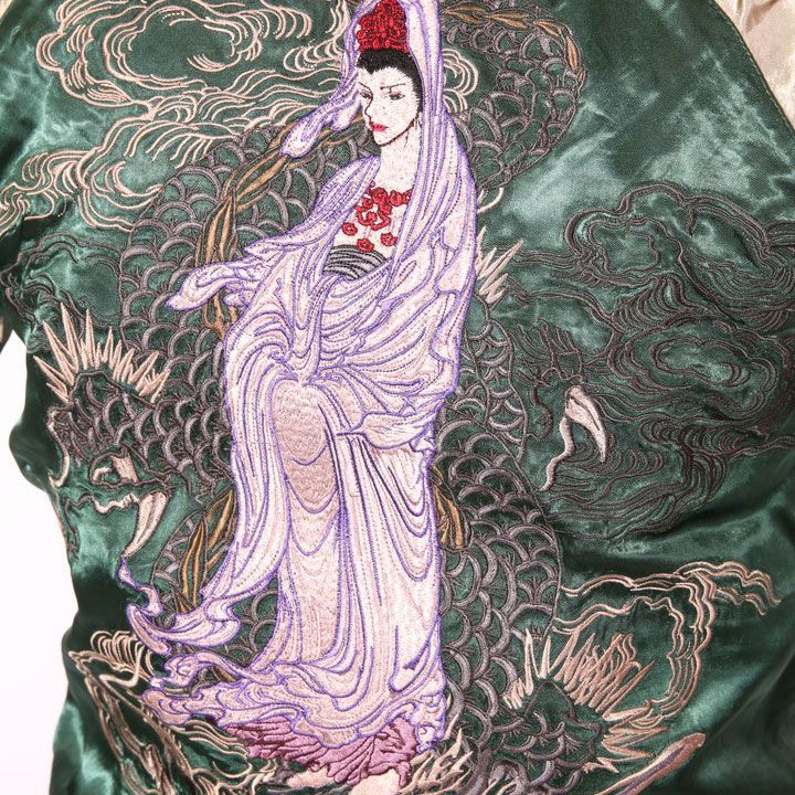 は*き様 スカジャン　サトリ は*き様 スカジャン サトリ satori[さとり] 紅葉と鬼鯉 刺繍