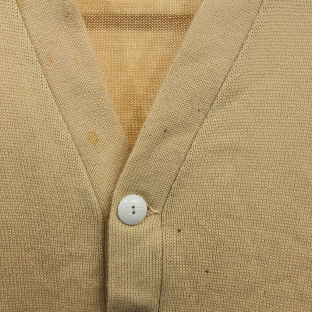 50年代 Dehen レタード カーディガン アメカジ ベージュ (メンズ L相当