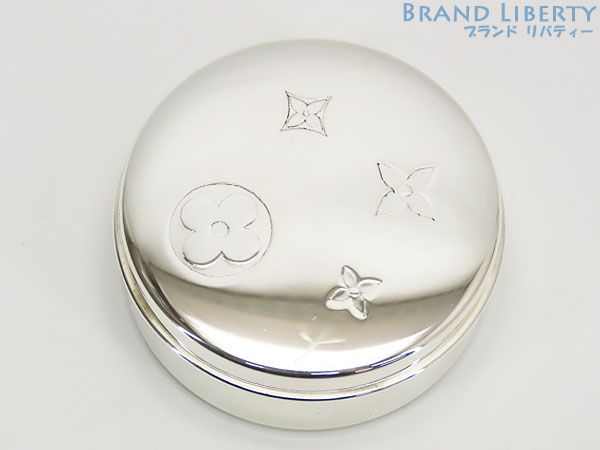 ほぼ ルイヴィトン LOUIS VUITTON モノグラム フラワーモチーフ スーベニア ボックス 乳歯ケース ピルケース 小物入れ スターリングシルバー シルバー925 AG925 GI0851