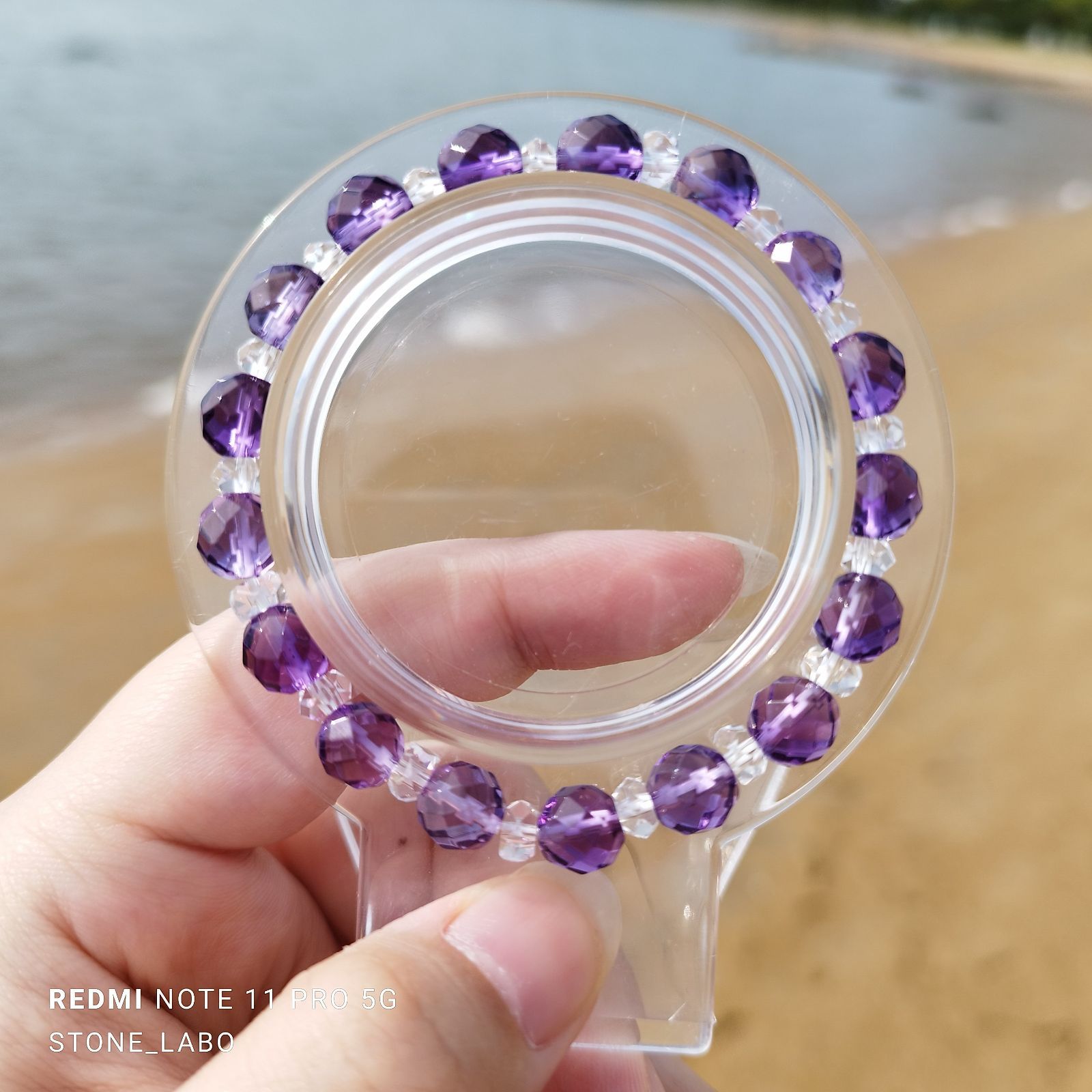 パワーストーンブレスレット アメジスト 水晶 アメジスト×水晶 