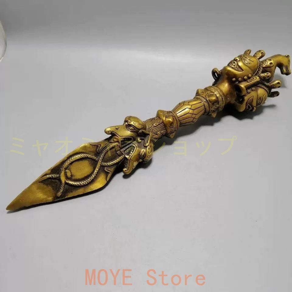 仏教美術 法器 馬頭明王三面普巴杵 降魔杵 辟邪 開運 風水招財 置物