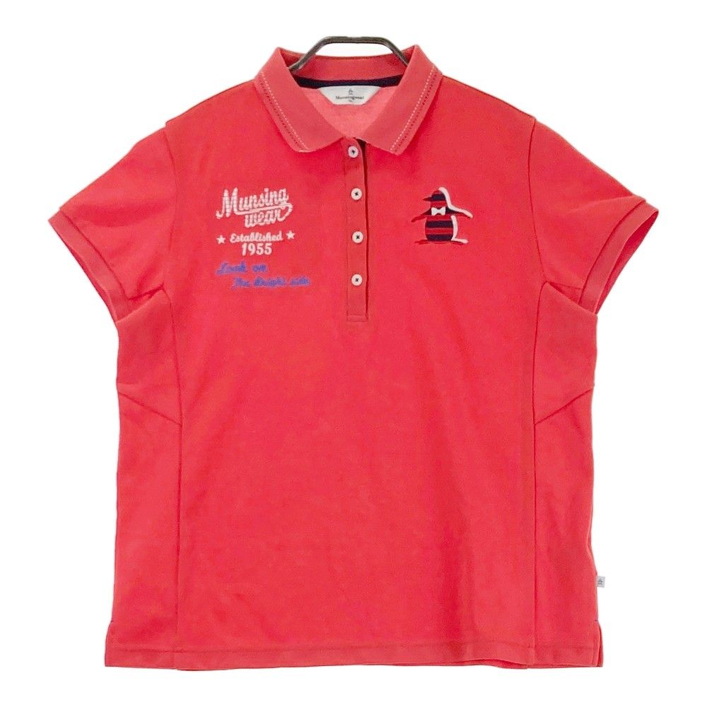 サイズ：3L MUNSING WEAR マンシングウェア  半袖ポロシャツ  レッド系 [240101354447]# ゴルフウェア レディース ストスト