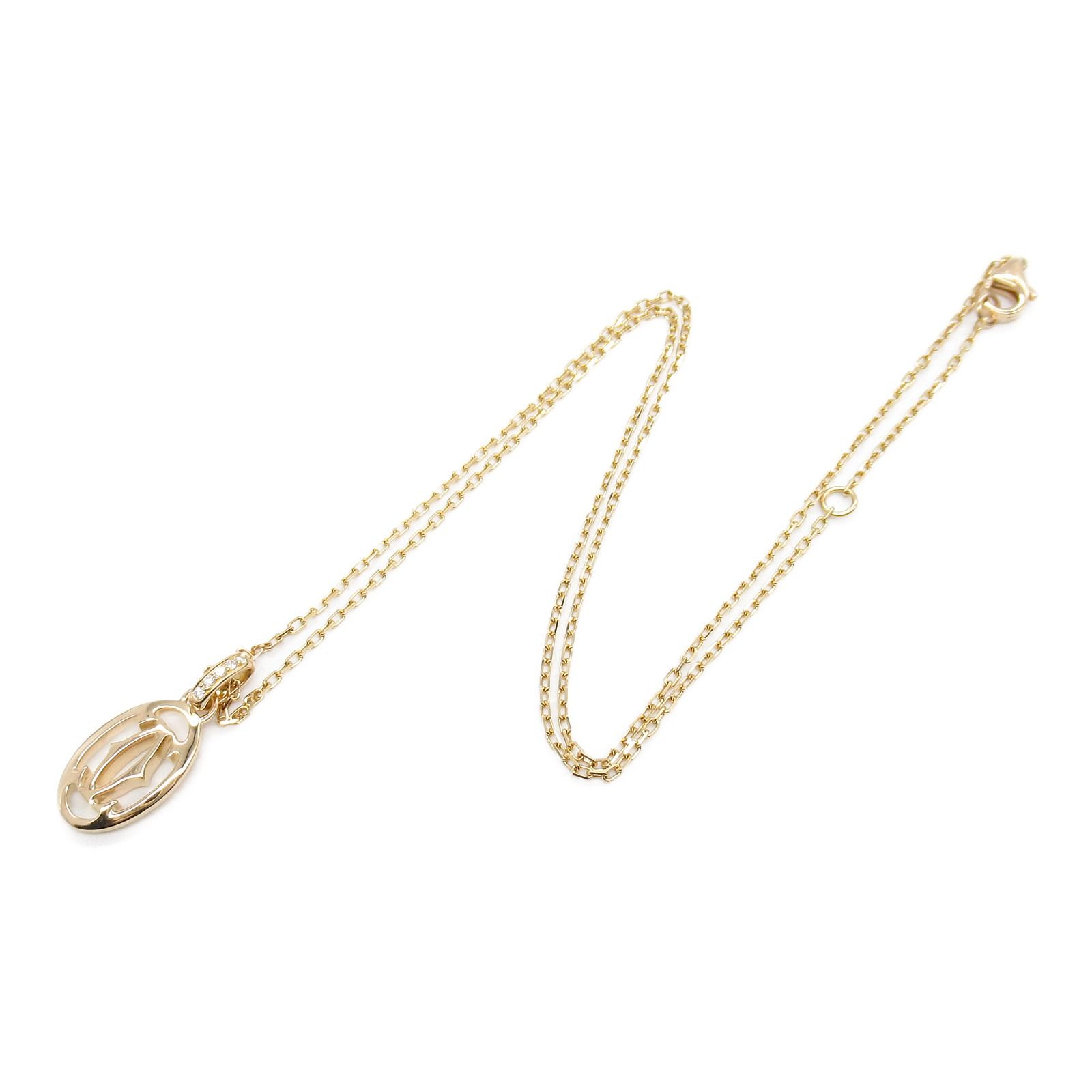 Cartier カルティエ ドゥーブルC ネックレス パヴェダイヤ ネックレス 楽天市場】カルティエ CARTIER ドゥーブルC ネックレス パヴェ