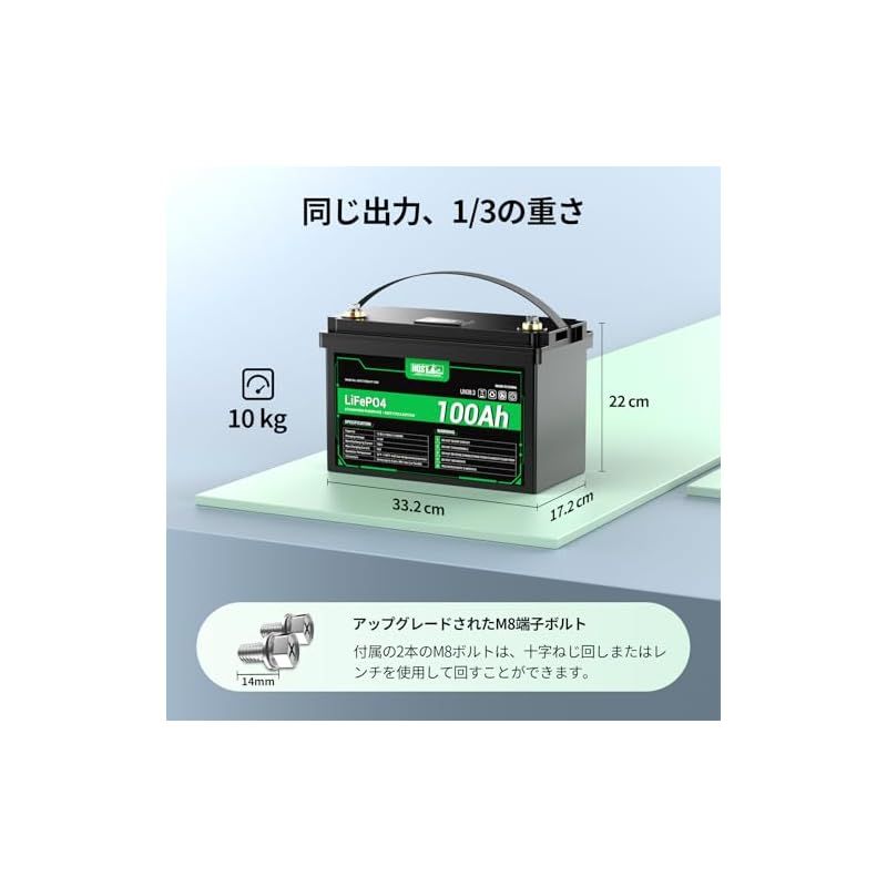 100Ah LiFePO4リン酸鉄リチウムイオンバッテリー