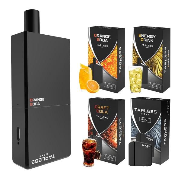 TARLESS NEXT スターター 3種楽しめるセット 電子タバコ 使い捨て 充電式 ドリンク系セット