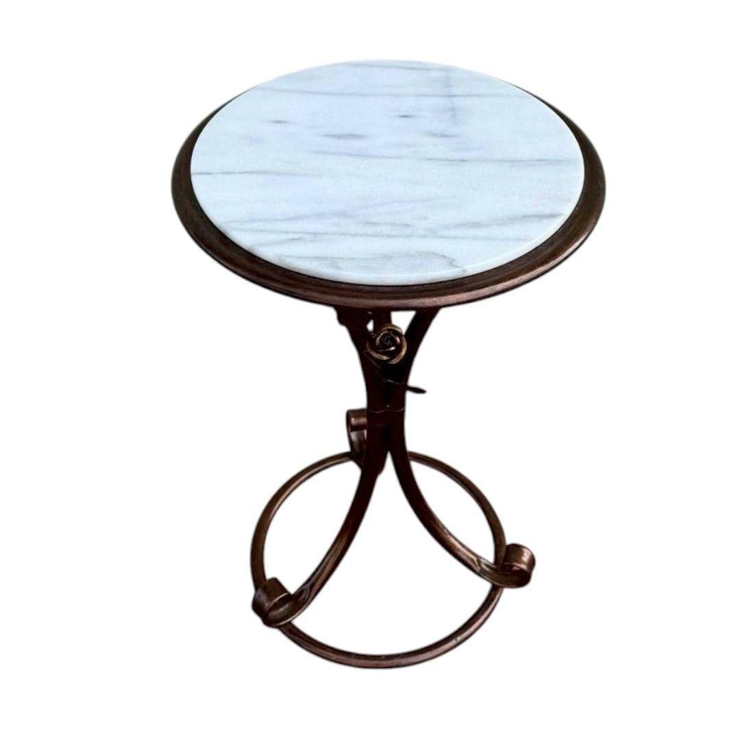 ヴィンテージ 大理石 × アイアン ラウンドテーブル MARWIL-DEMENAGEMENTS_CH