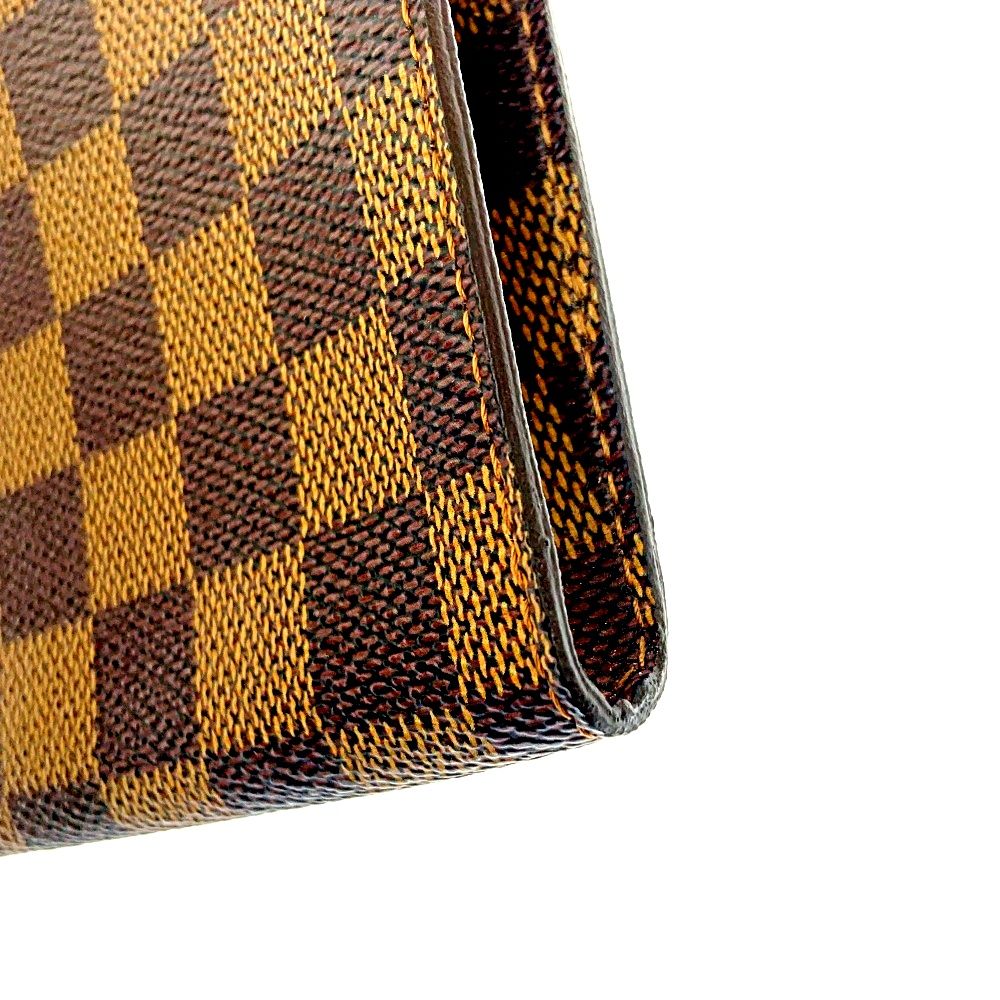 ダミエパターン ブラウンレザーポーチ VUITTON ダミエ パターン