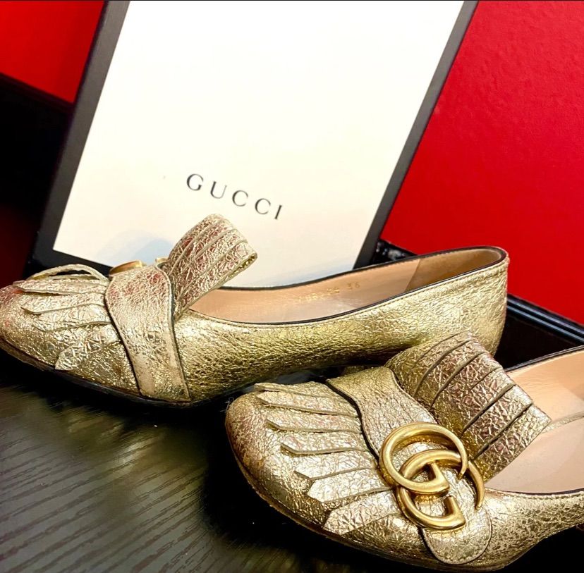 gucci ローヒールパンプス - 靴