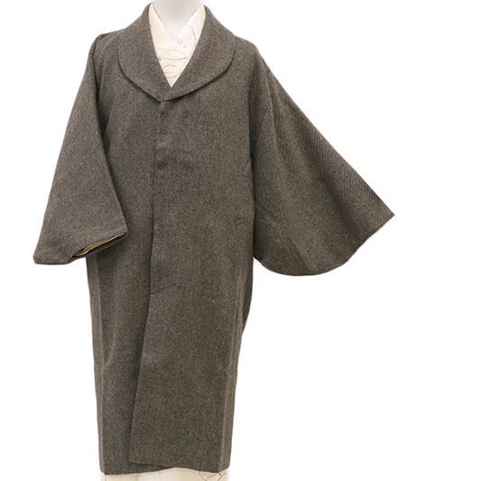 美品 単衣 三越謹製 伝統工芸士 石塚幸生落款 着物“よろけ縞