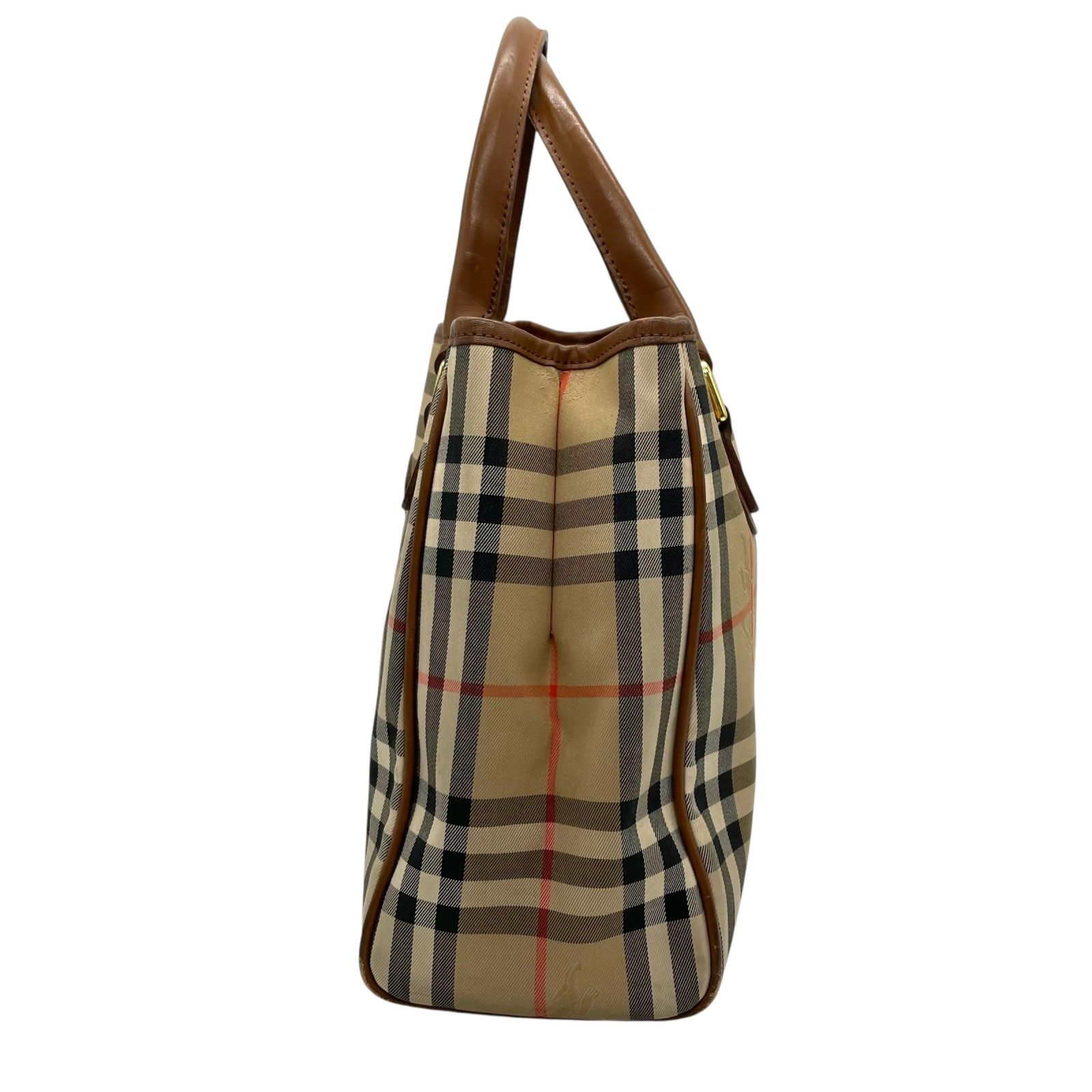 【美品✨】バーバリーズ　ヴィンテージ　ノバチェック　ホースロゴ　大判　ウール 美品 BURBERRY バーバリー ノバチェック ハンドバッグ シャドー
