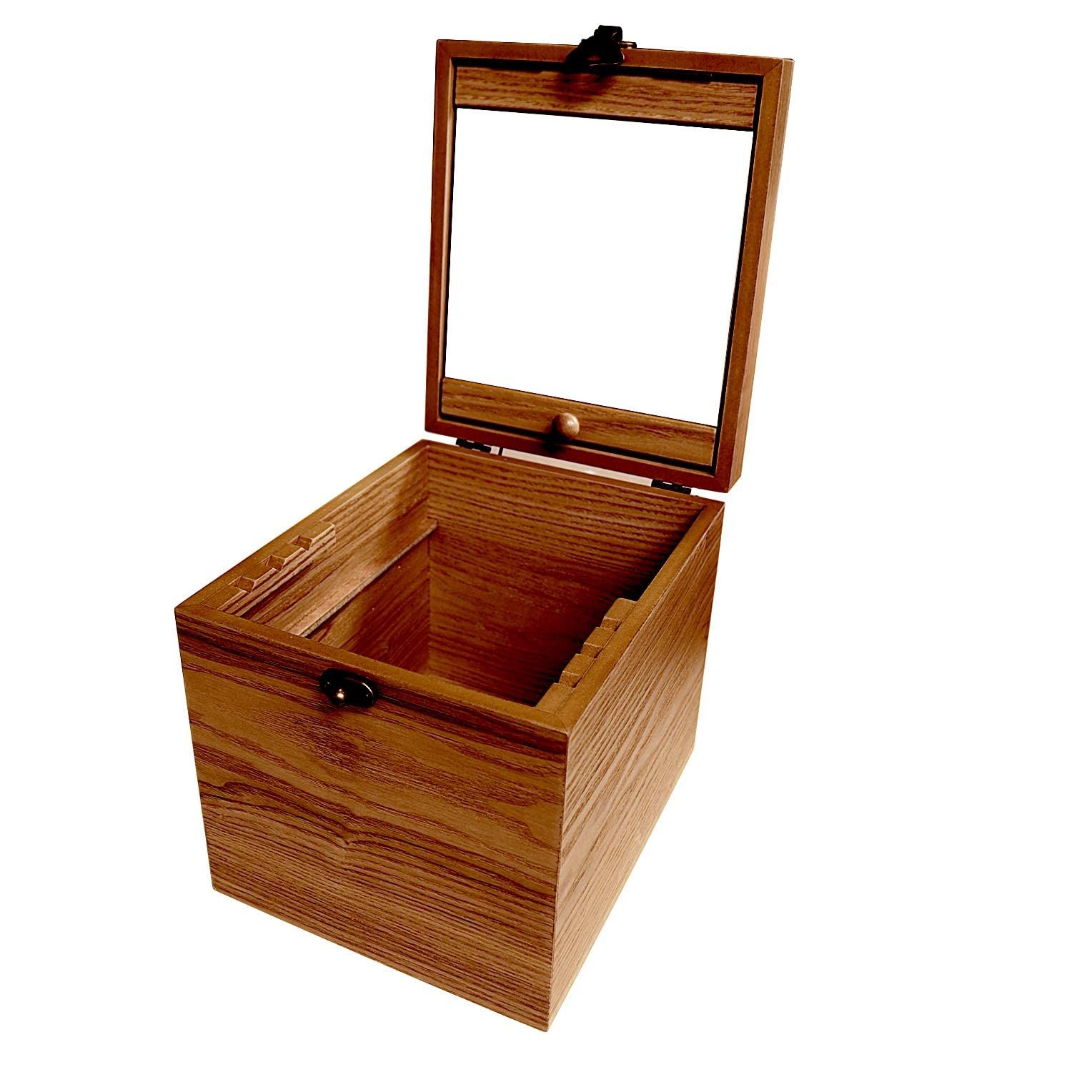 ダークブラウン s98-0002-db 化粧品ボックス 大容量 収納 ボックス コスメ 木製 メイクボックス シアーズ