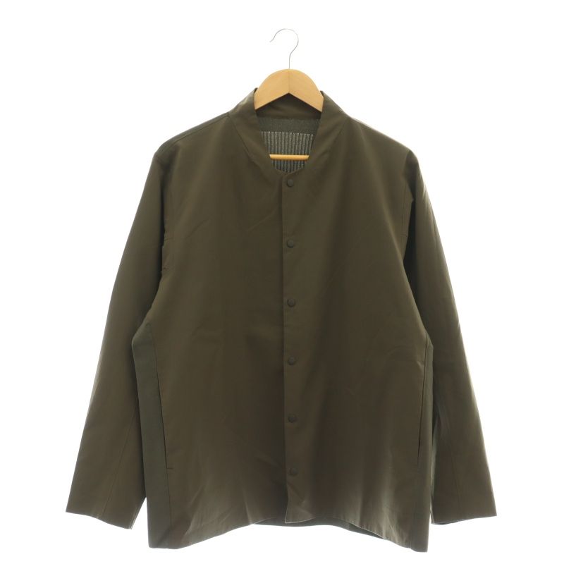 デサント DESCENTE ALLTERRAIN FUSIONKNIT HYBRID COLLARLESS L|S SHIRT CLIFF シャツ 長袖 L カーキ |DO OS