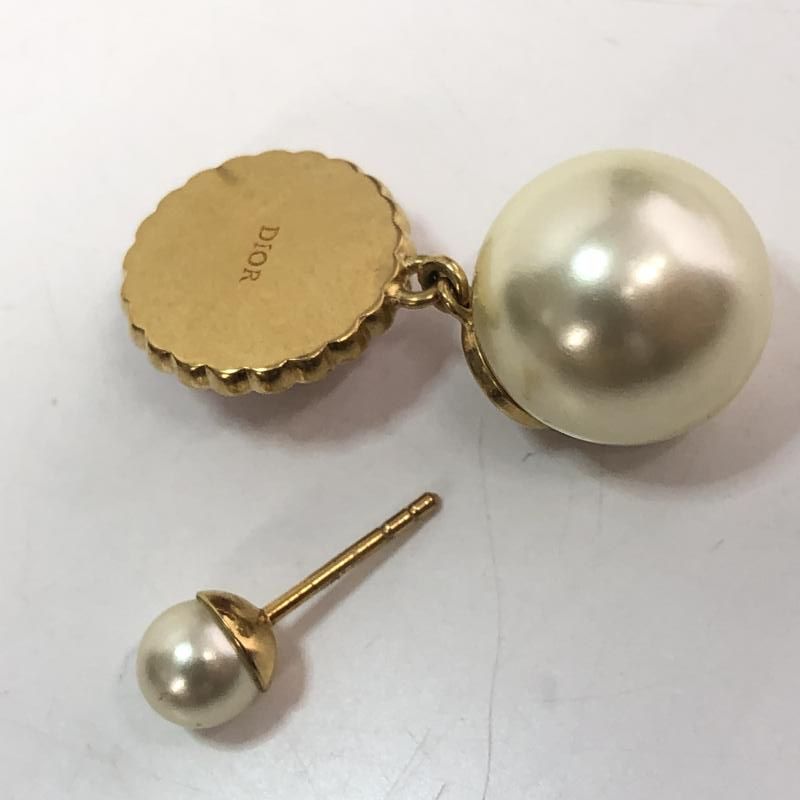 中古】片耳)Christian Dior Tribales ピアス ピンク レジン