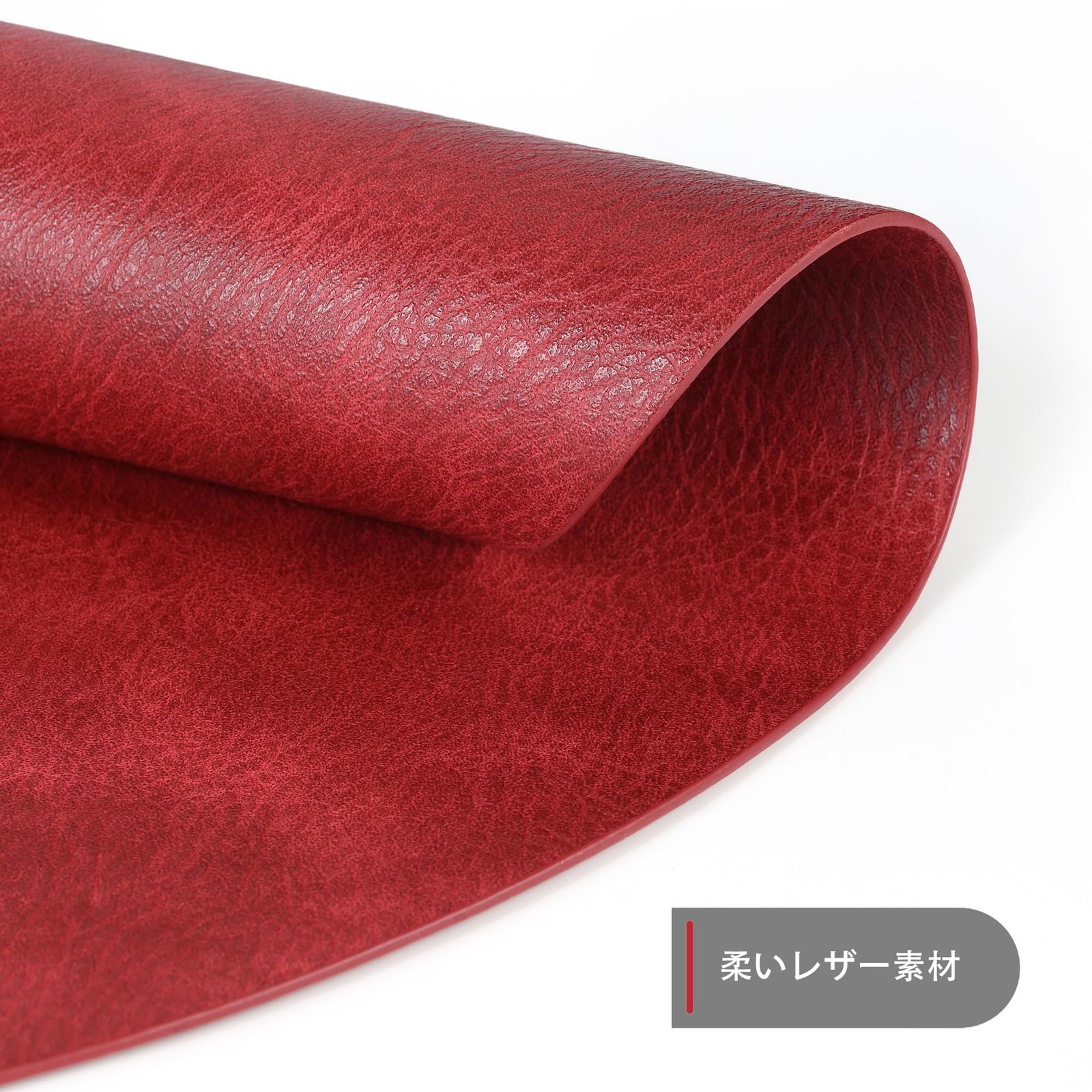  淳一屋 直径38 cm大きいサイズ 円形ランチョンマット シンプル 高質PUレザー 柔軟 贅沢 家庭用 レストラン用 丸洗いOK 断熱 滑り止め 撥水 防汚 清潔しやすい 華やか 飾り 直径 38 cmブラック 深い青緑 グリーン レッドブラウン ワインレッ エプロン エプロン 三角巾