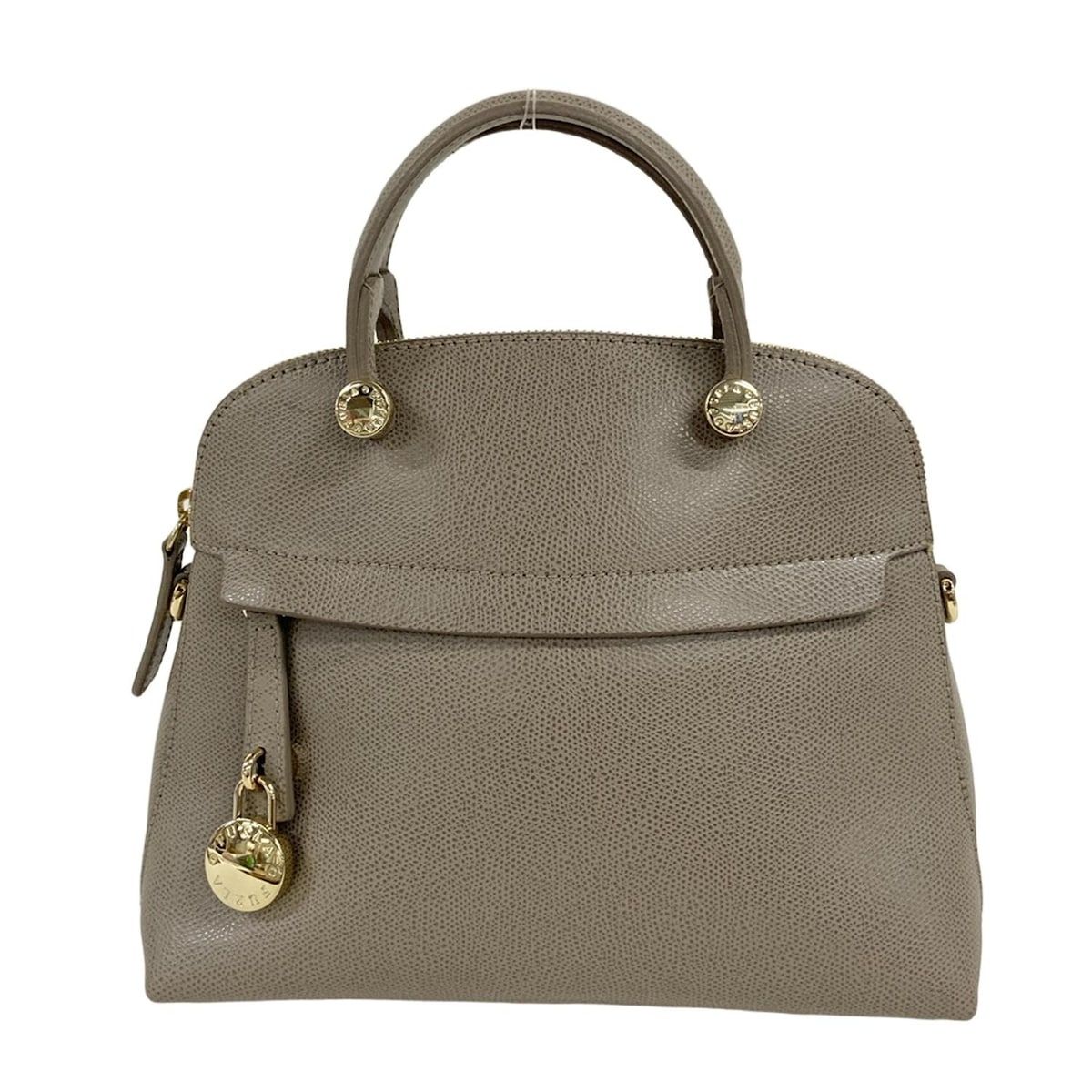 FURLA フルラ ハンドバッグ パイパー グレー レザー