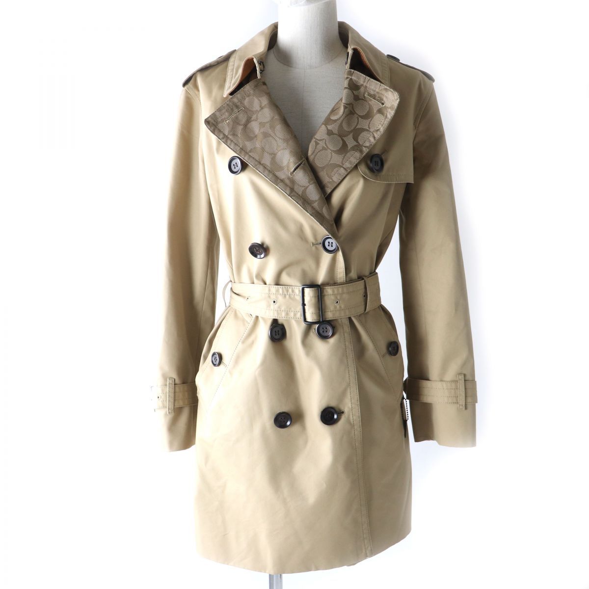 極美品☆正規品 COACH コーチ 89627 シグネチャー柄 ロゴプレート  