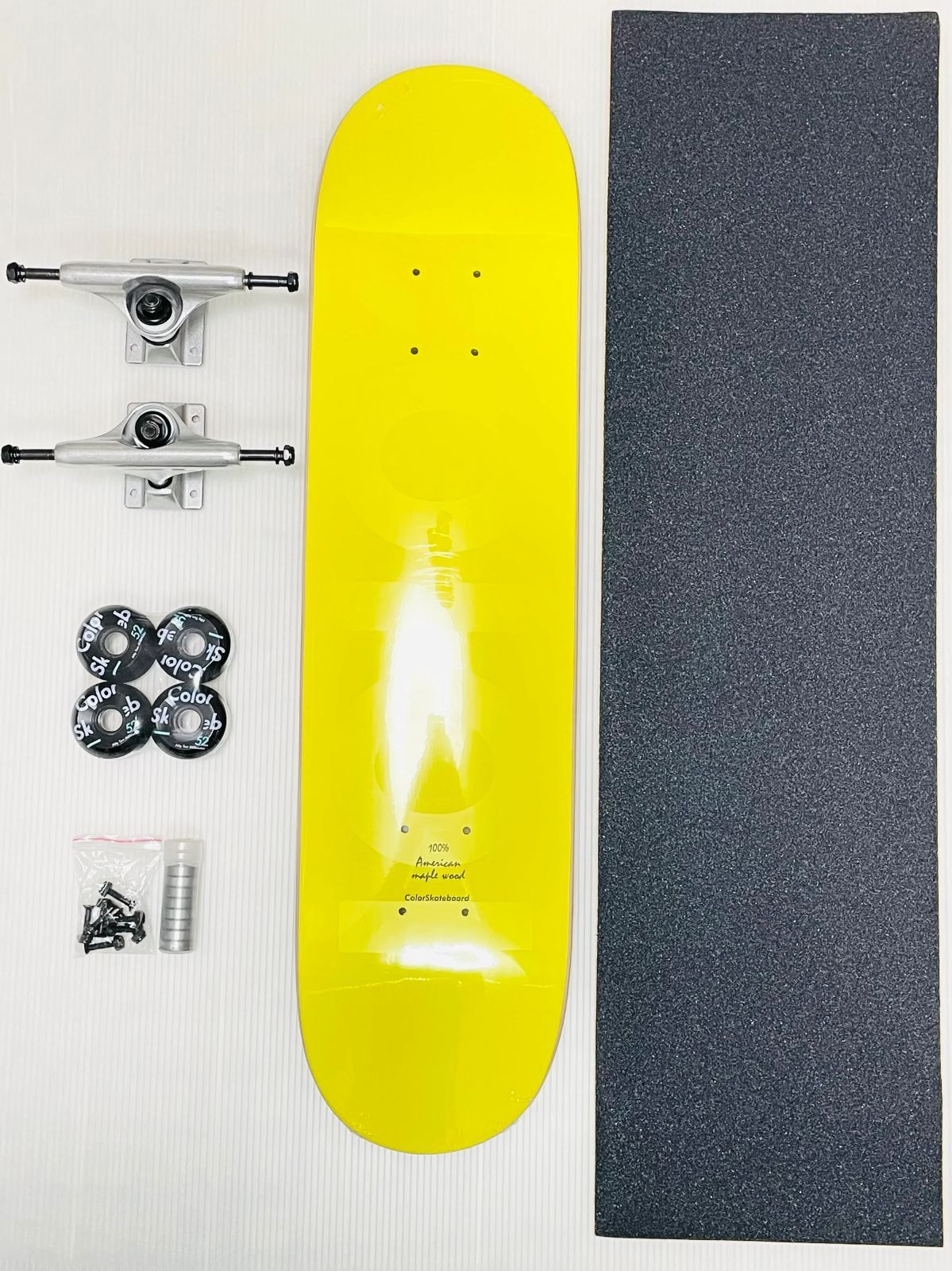 子供用 7.5インチ カラー PHANTOM YELLOW スケートボード コンプリート