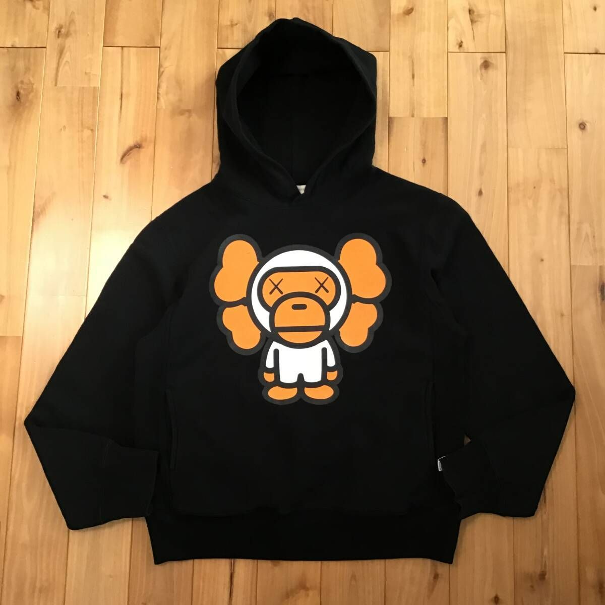 00s アベイシングエイプ カウズ × ベイビーマイロ フルジップ パーカー BABY MILO×KAWS ジップパーカー ベビーマイロ BAPE S ア