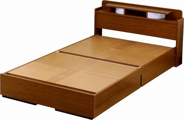 棚 W照明 コンセント 引出付 ベッド 木製ベッド ダブル 国産天然ラテックス入ポケットコイルスプリングマットレス付 ライト D ブラウン ブラック ベット マットレスセット 引き出し 天然ゴム 正反発性 Brown Black 茶 黒 BR BK アンダーボ NEXPOTALLINN_EU