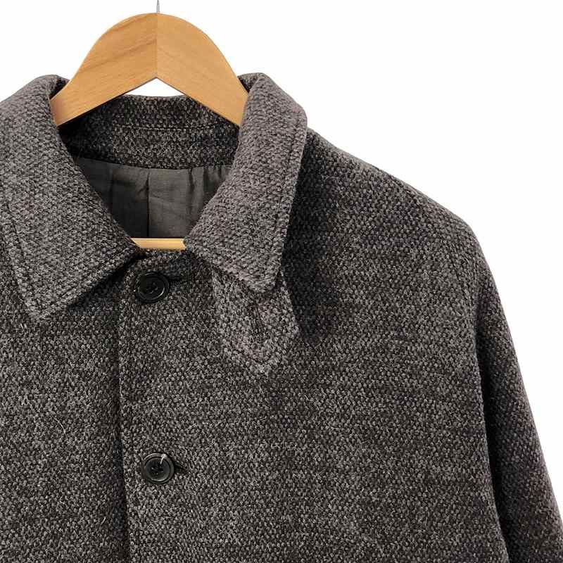 【美品】  URU / ウル | 2023AW | KNIT MELTON BALMACAAN COAT ニットメルトン バルマカン ステンカラーコート | 1 | ネイビー | メンズ 美品】 URU / ウル | 2023AW | KNIT MELTON BALMACAAN COAT ニット