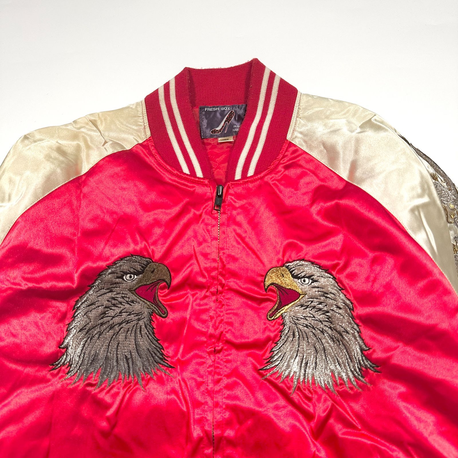 スカジャン ジャケット アウター 袖刺繍 全面刺繍 キルティング