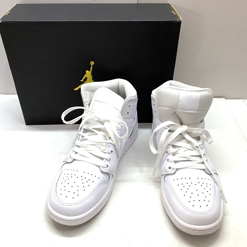 03w15076【箱付き】 Nike Air Jordan 1 Mid Triple White ナイキ 03w15076【箱付き】 Nike Air Jordan 1 Mid Triple White ナイキ