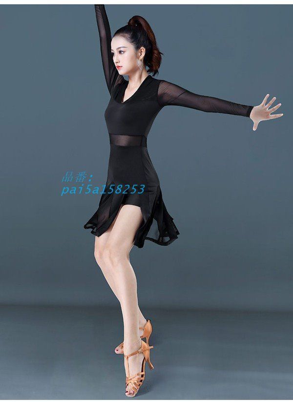 ダンス衣装 レディース ラテンダンス 秋冬 ワンピース ラテンドレス 舞台 ラテンワンピース 社交ダンス ゴーゴーダンス 動きやすい 大人 pai5a158253