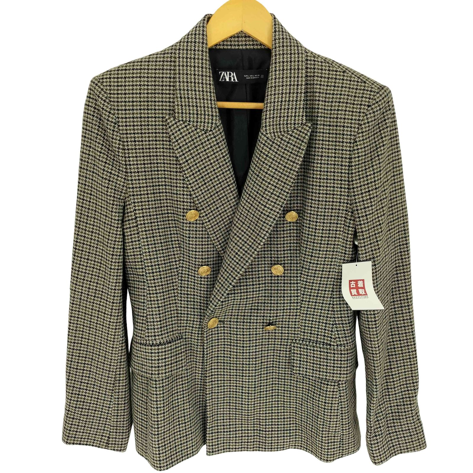 新品　ZARA ダブルボタンツイードジャケット　コート　ブラウン ZARA - 新品 ZARA ダブルボタンツイードジャケット コート