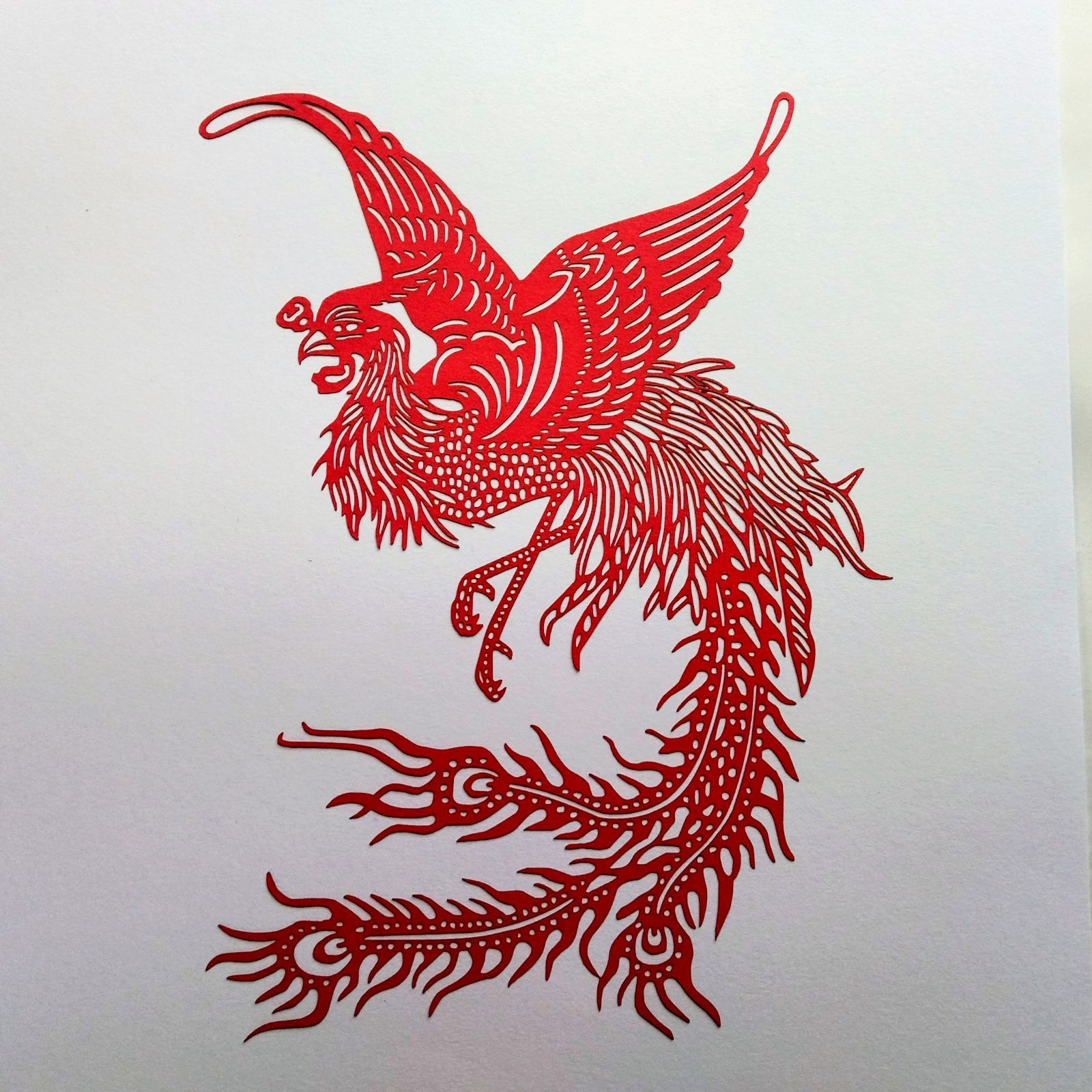 切り絵「鳳凰」 切り絵 鳳凰 | Miyu工房 Paper Cutting