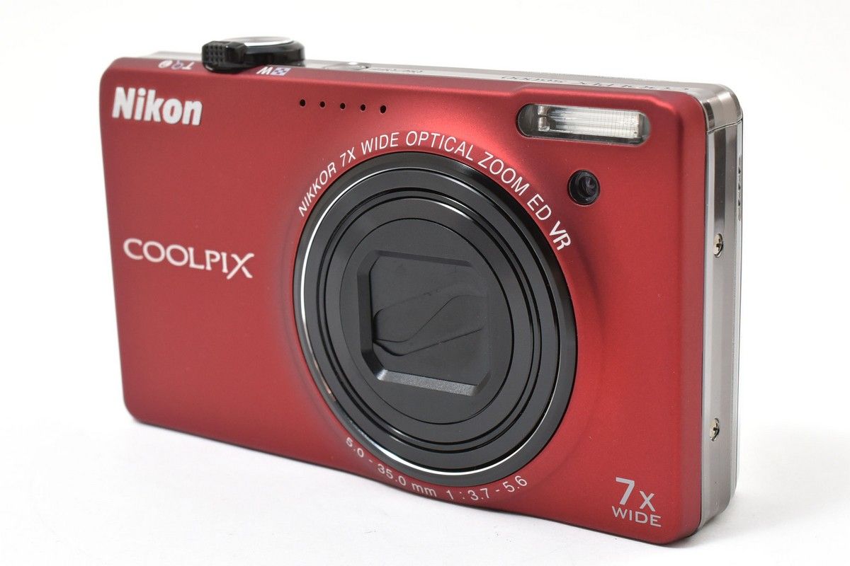 美品】Nikon COOLPIX S6000 人気 フラッシュレッド デジタルカメラ