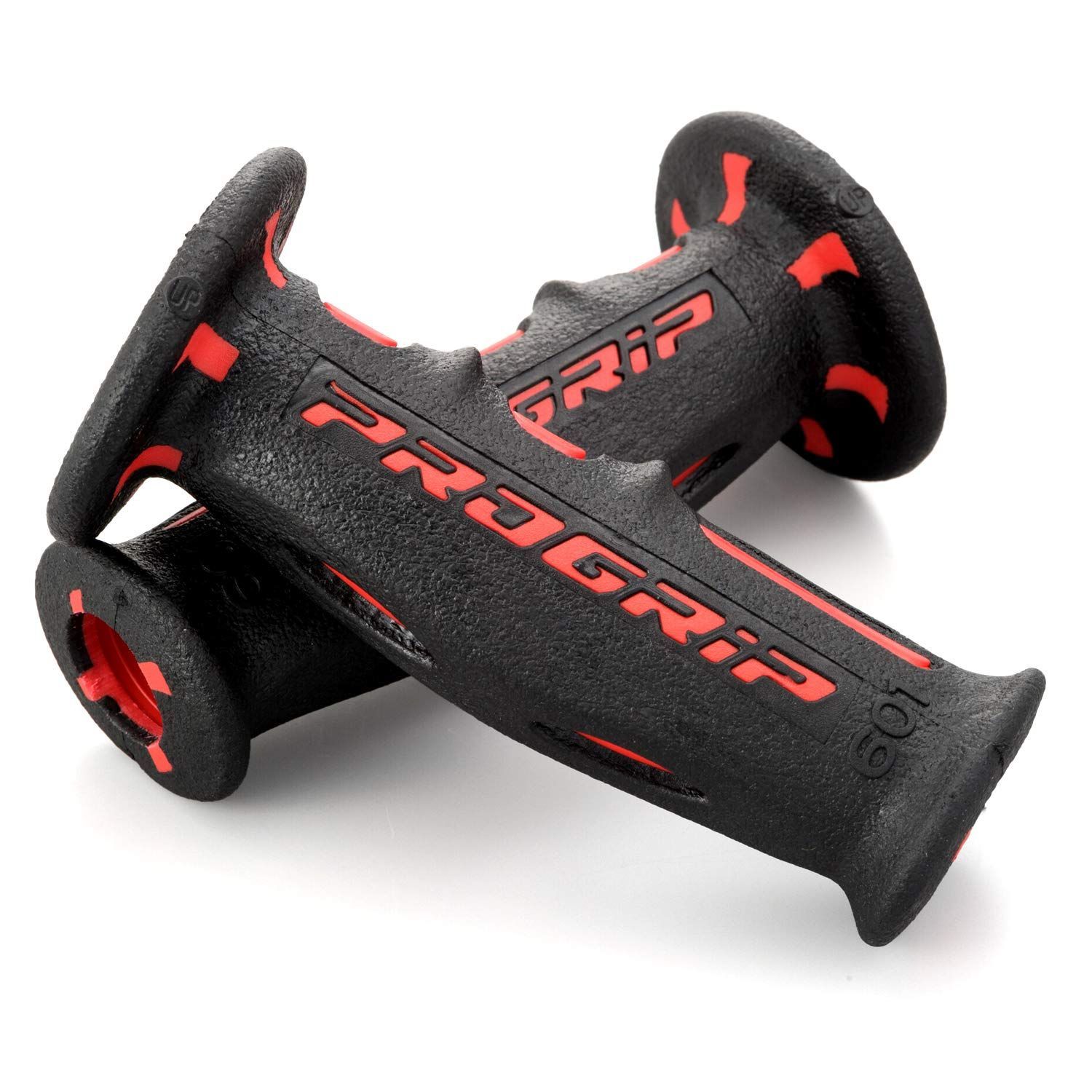【在庫処分】グリップ ハンドル径φ22.2用 120mm バイク用 耐振ゲル エンド貫通 PROGRIP(プログリップ) 601タイプ レッド デイトナ(Daytona) 98024