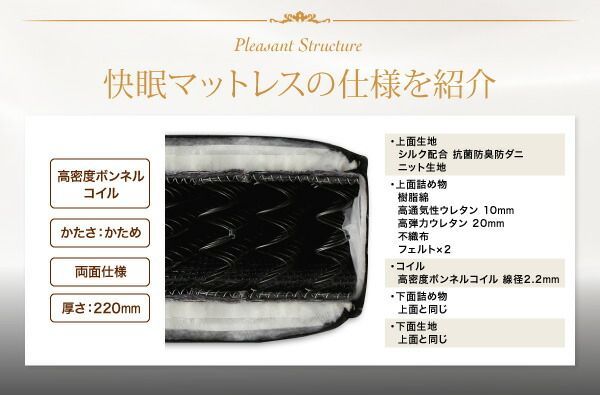 日本人技術者設計 超快眠 マットレス 抗菌防臭防ダニ ホテル