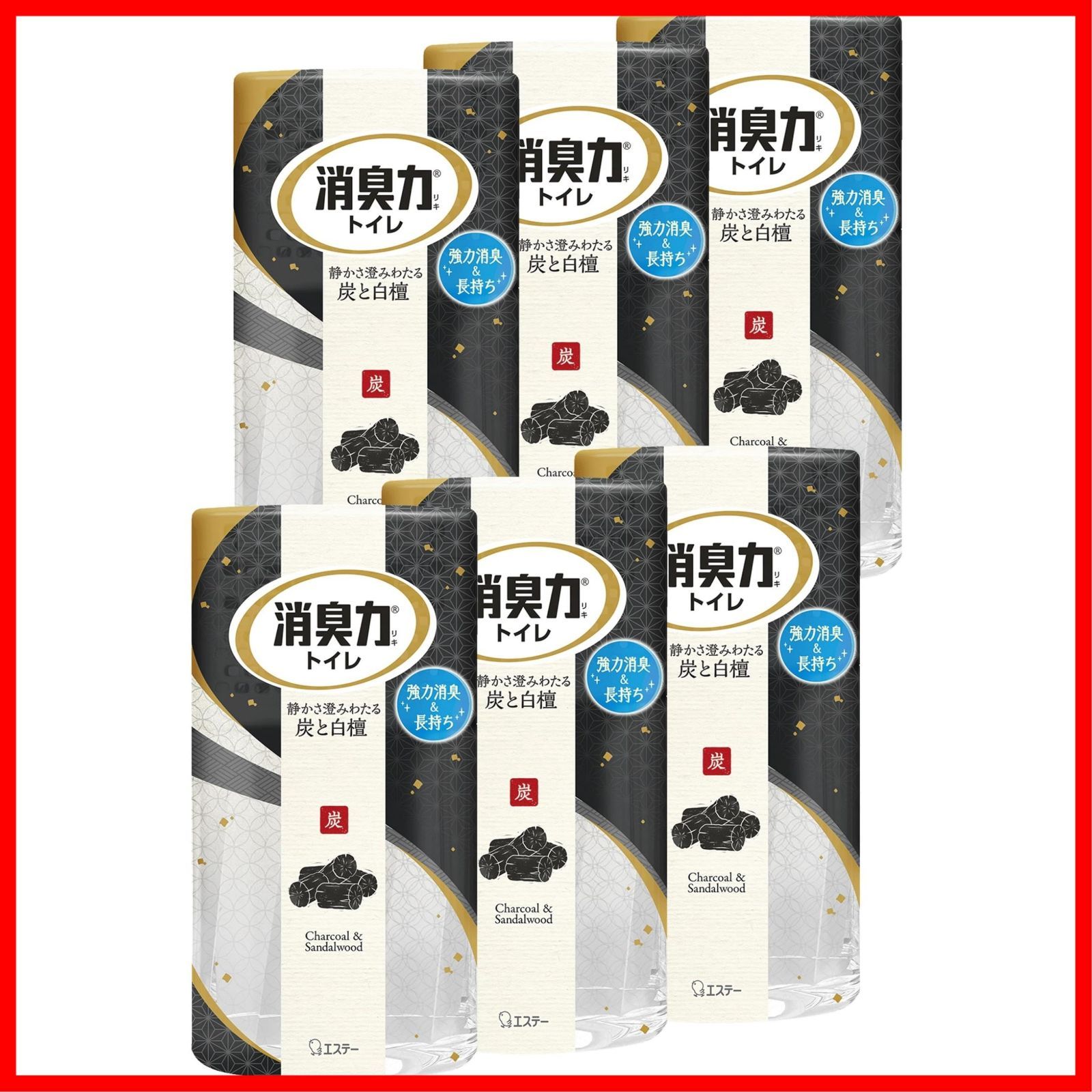 人気商品 トイレ用 置き型 炭と白檀 400mL×6個 まとめ買い トイレの消臭力 トイレ 置くだけ 消臭力 消臭剤 消臭 芳香剤