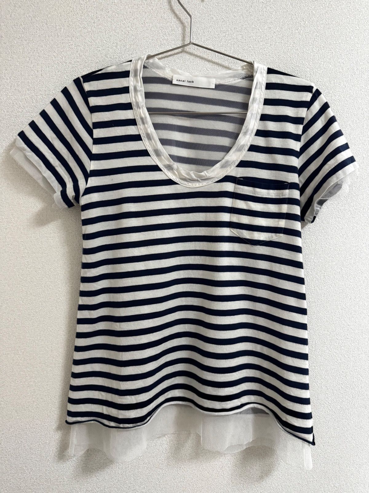 sacai luck サカイラック ボーダー 半袖Tシャツ チュール - メルカリ