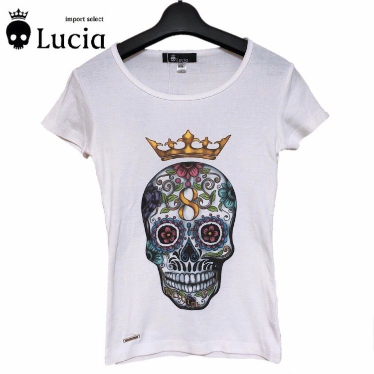 新品 Lucia ルチア スワロフスキー Tシャツ トップス 半袖 ブラック
