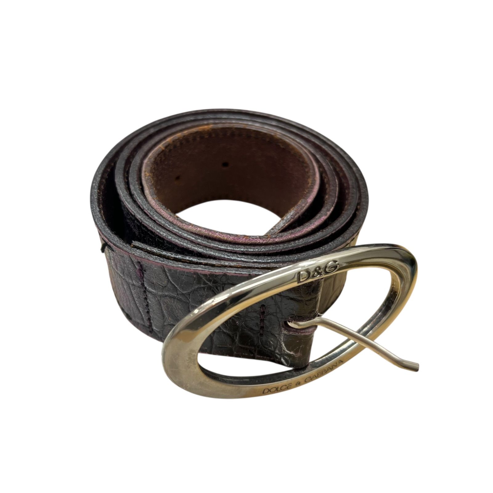 ドルチェアンドガッバーナ クロコ 型押しレザーベルト ドルガバ ベルト