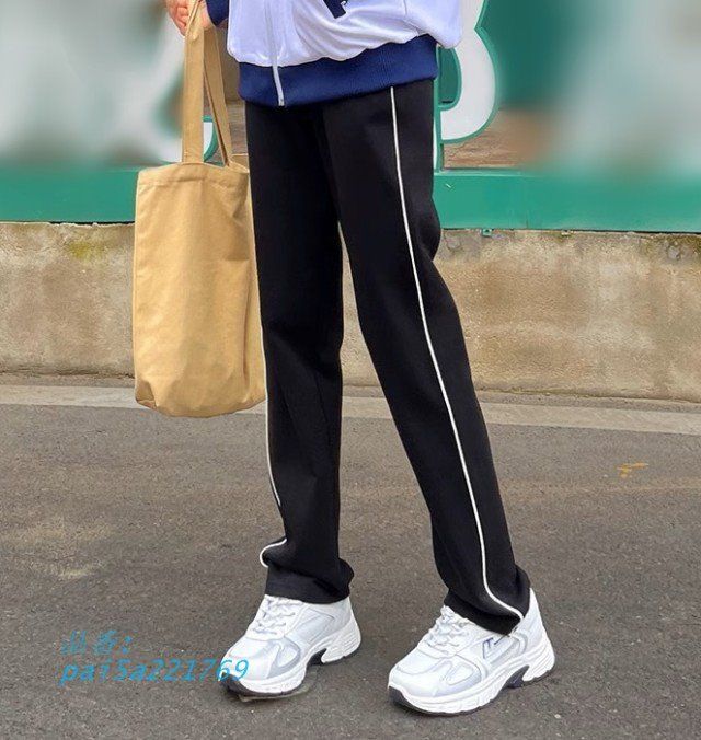 サイドラインパンツ サイドライン ジャージ レディース ボパンツ ロング丈 ドロスト カジュアル 大きいサイズ 3L 黒 シンプル ハイウエスト pai5a221769