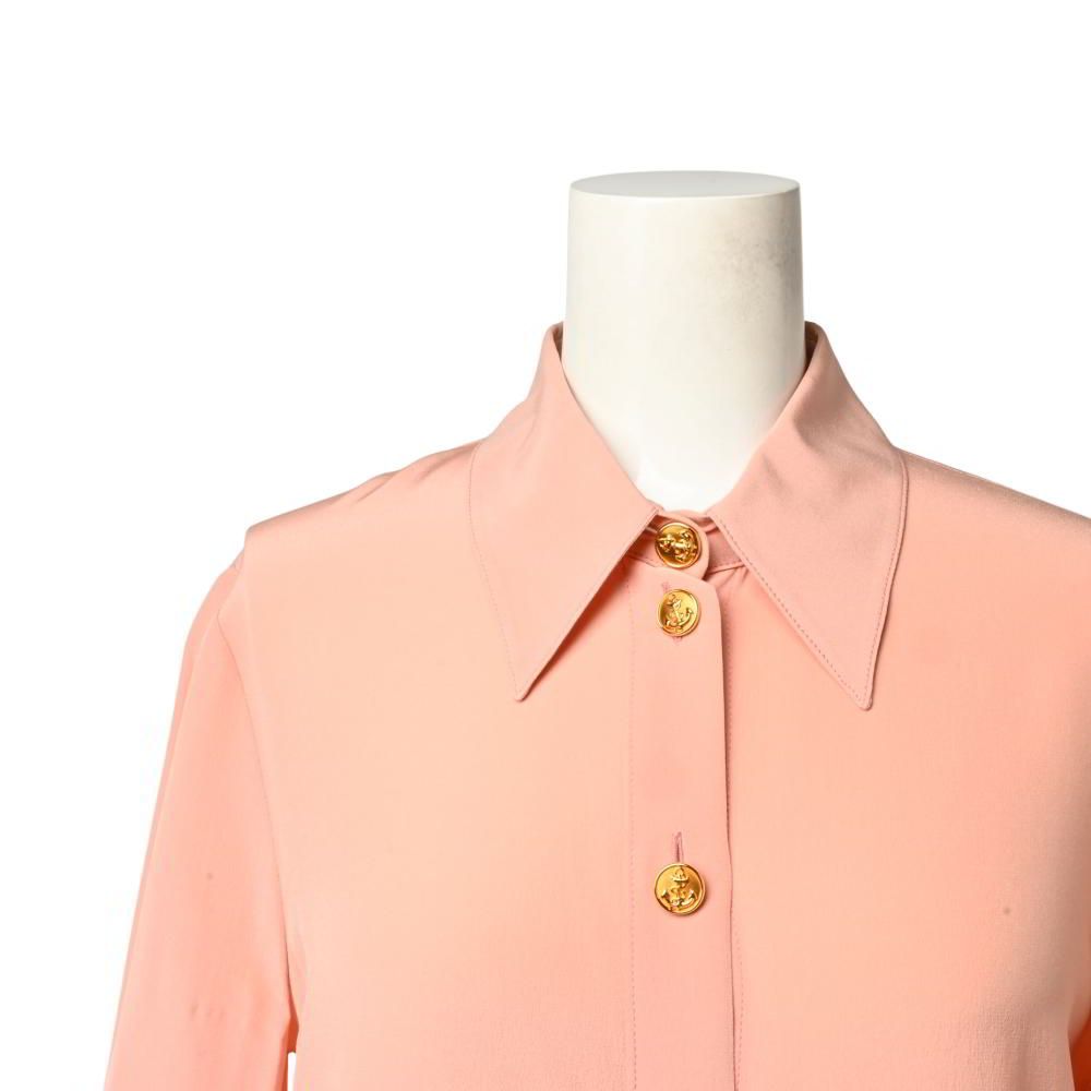 GUCCI 609469 シルク シャツ ブラウス 金ボタン14個付き - メルカリ