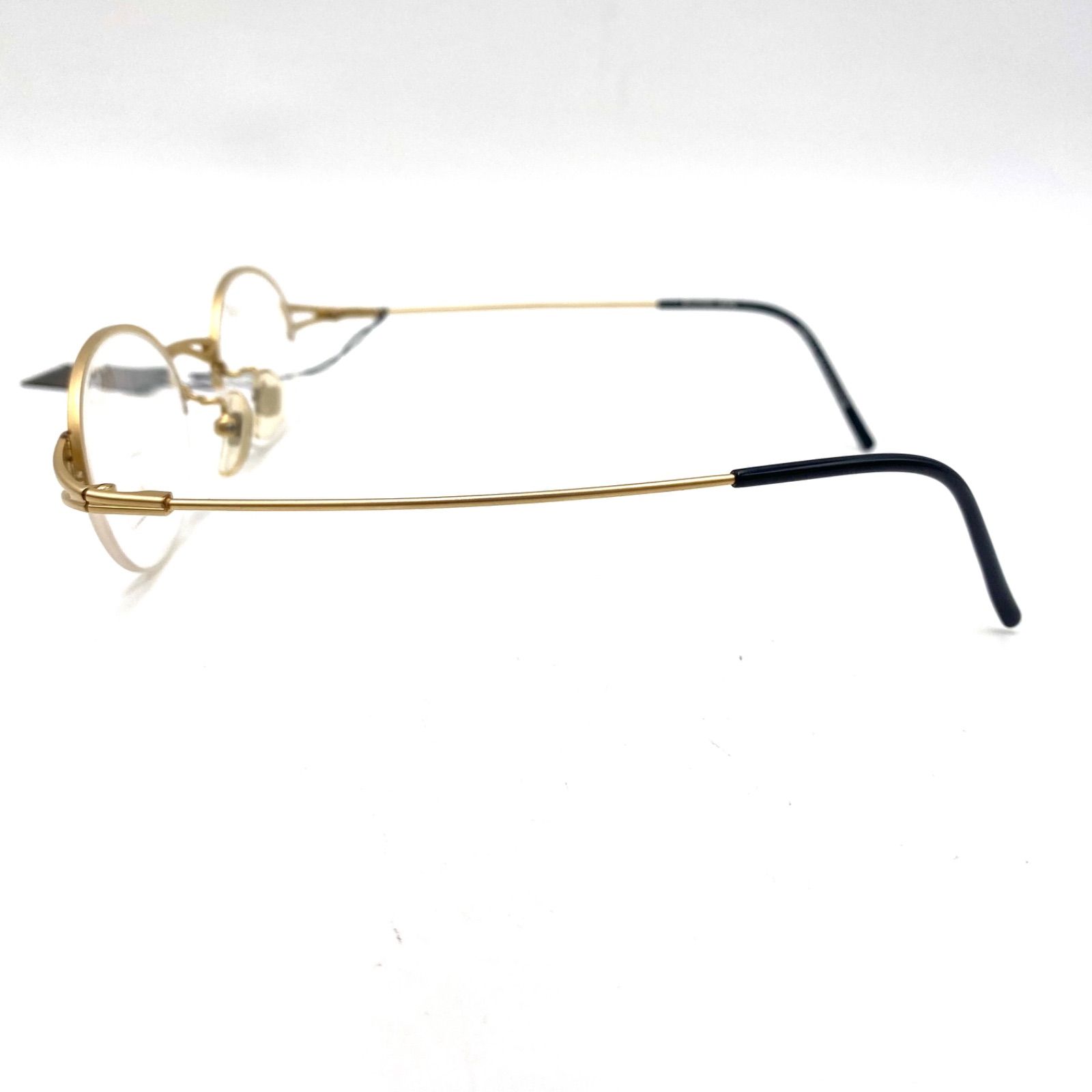 美品☆ヨウジヤマモト オーバル シルバー サングラス アイウェア ブラック 眼鏡 未使用保管品 希少！ Yohji Yamamoto ヨウジヤマモト メガネ