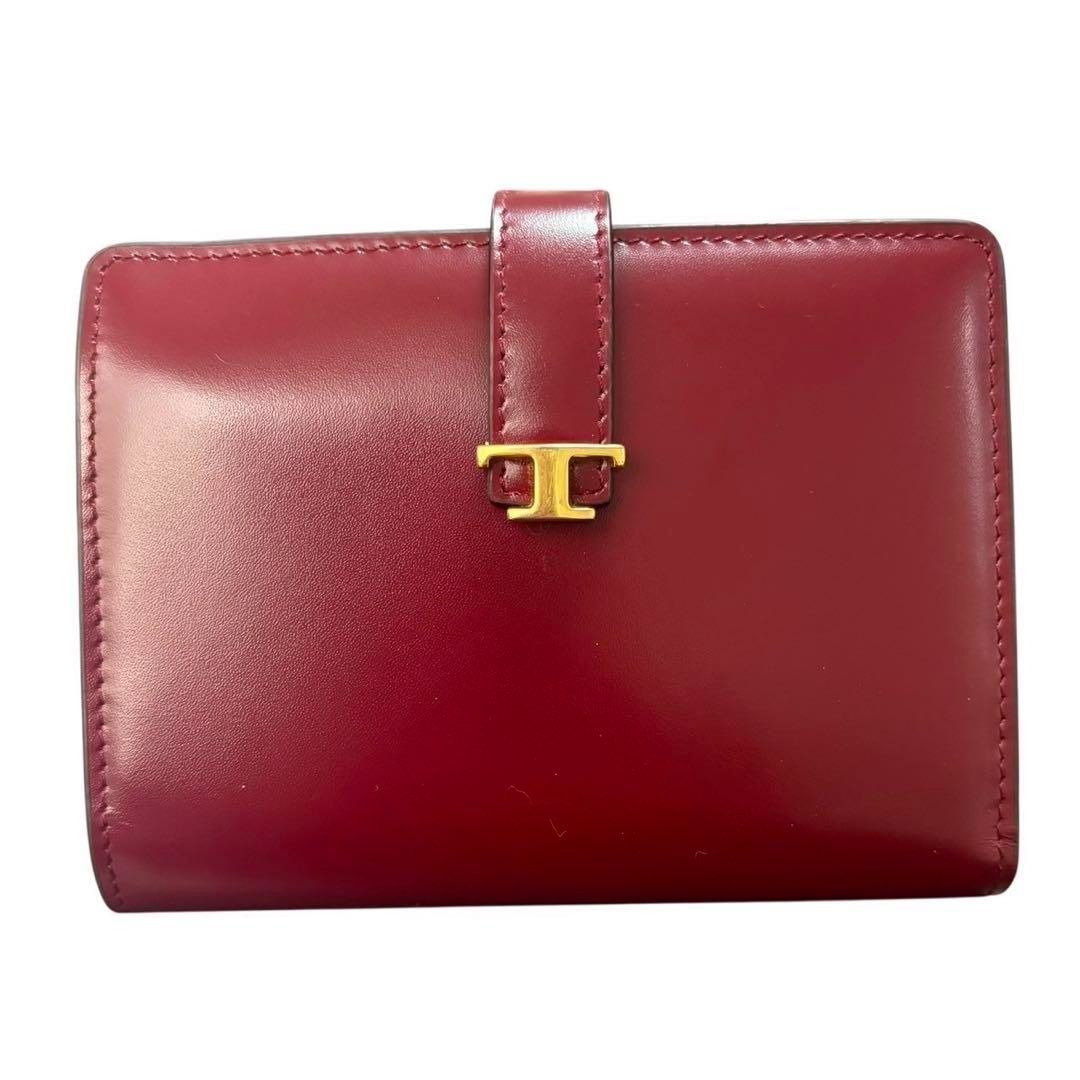 【美品】TOD'S トッズ　二つ折り財布　コンパクト　ダブルT ビジネス　箱付き TOD'S - ◇お値打ち品◇ □美品□ トッズ T タイムレス 二つ折り