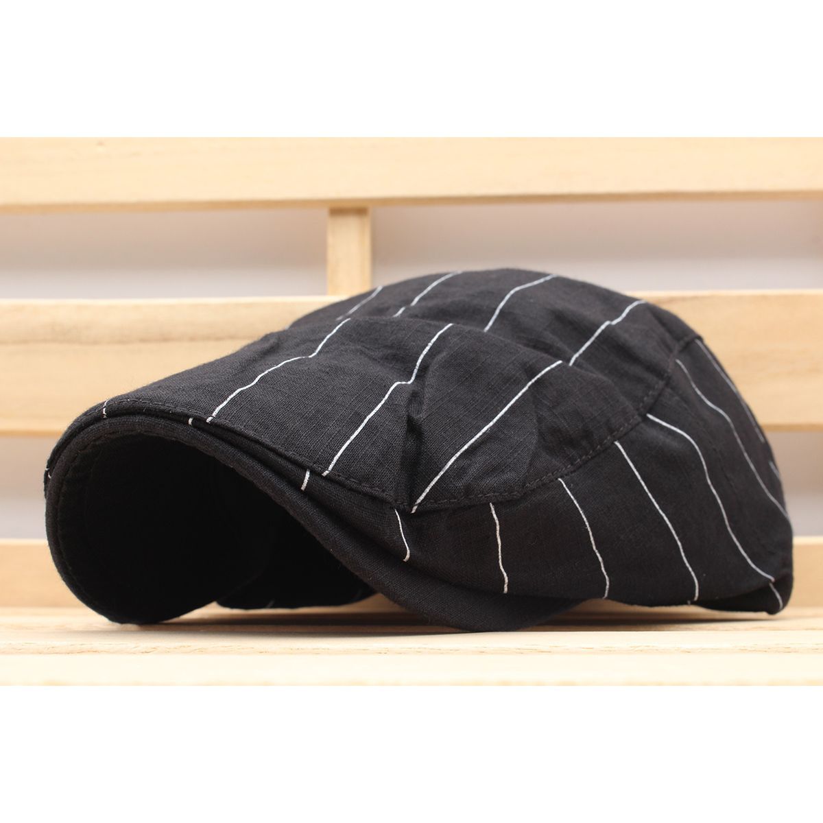 ハンチング帽子 ストライプ柄 綿 帽子 キャップ 56cm~58cm メンズ レディース BK HC200-1 - メルカリ