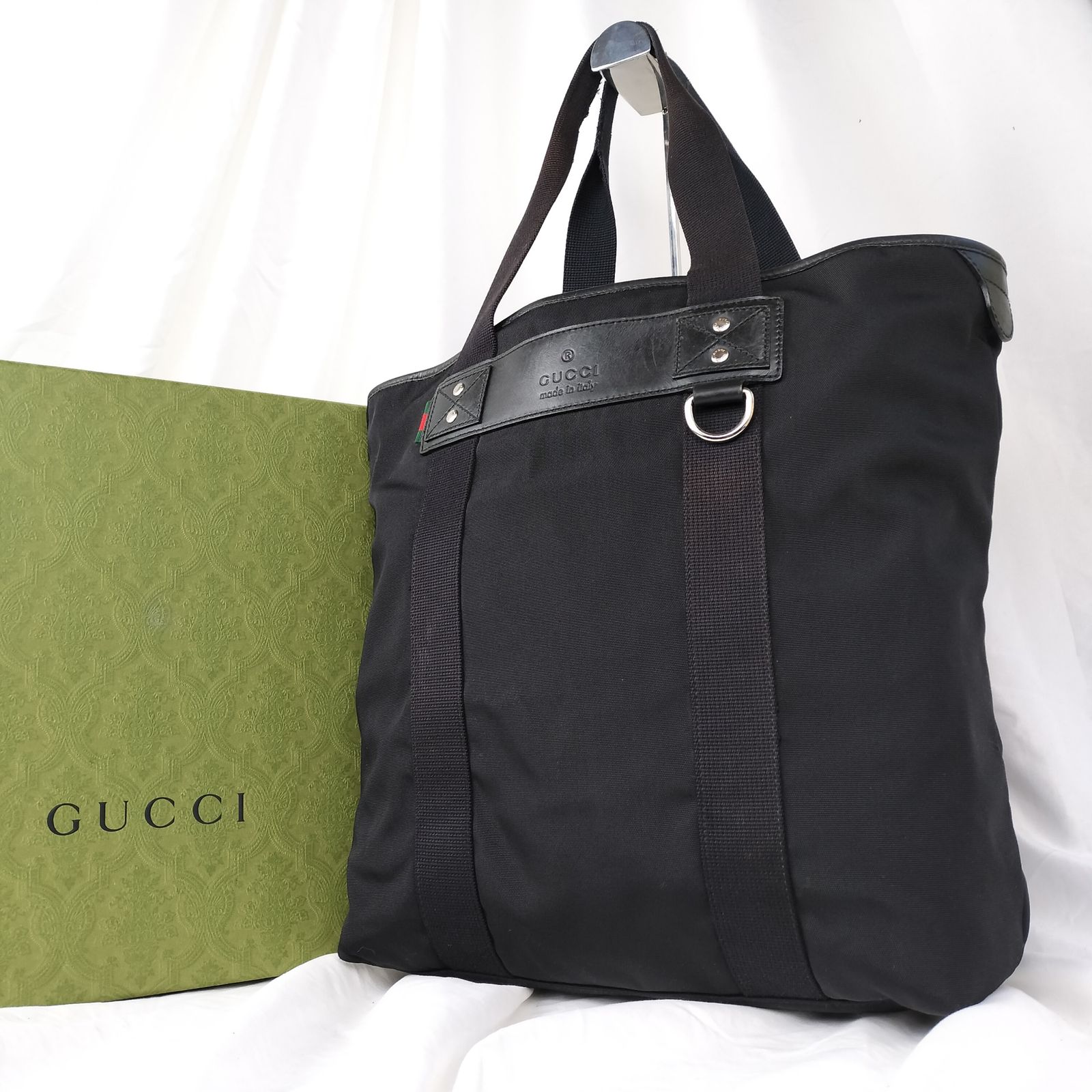 都会の品格✨】 GUCCI グッチ トートバッグ 縦長 ナイロン